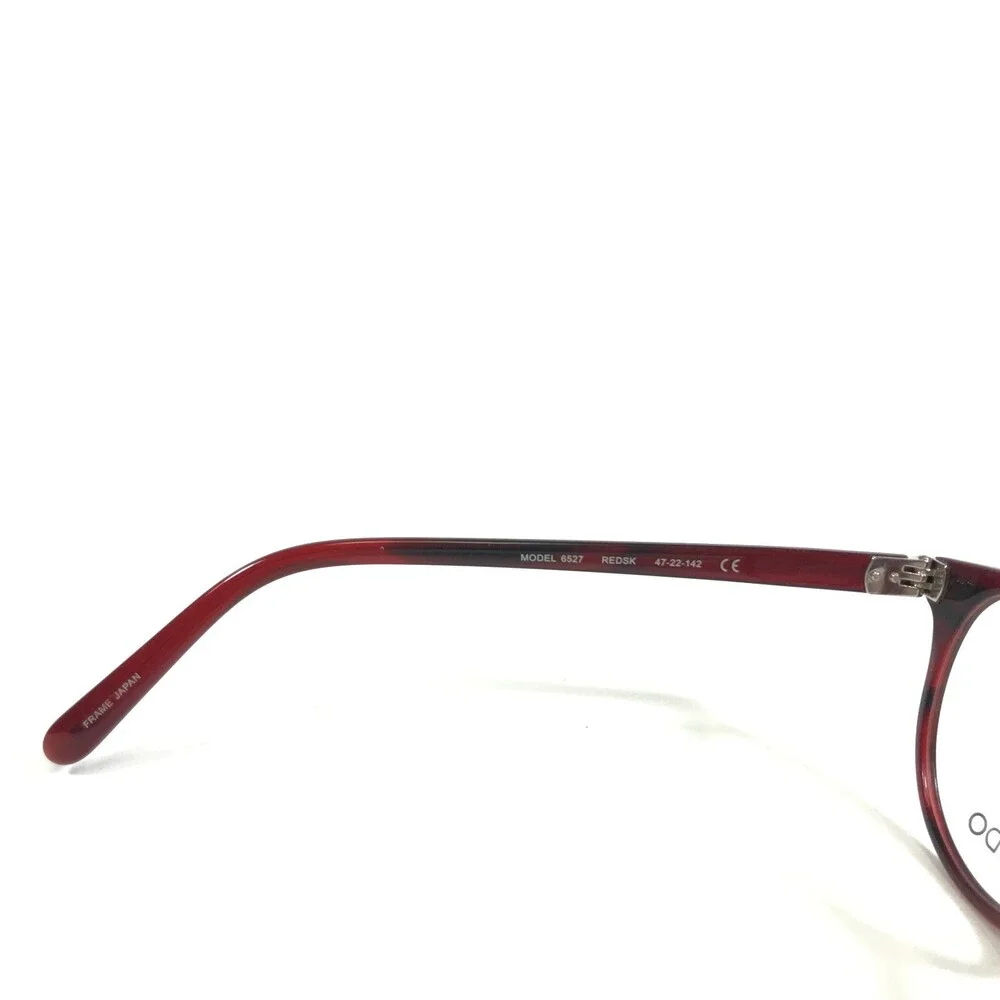 MODO Eyeglasses Frames 6527 REDSK Dark Clear Red Round Horn Rim 47-22-142